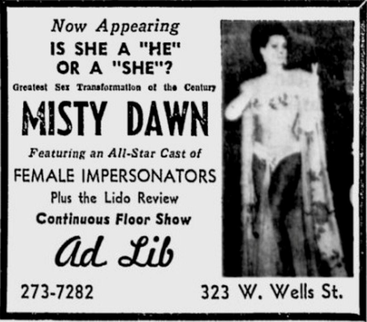 Newspaper advertisement for the nightclub.