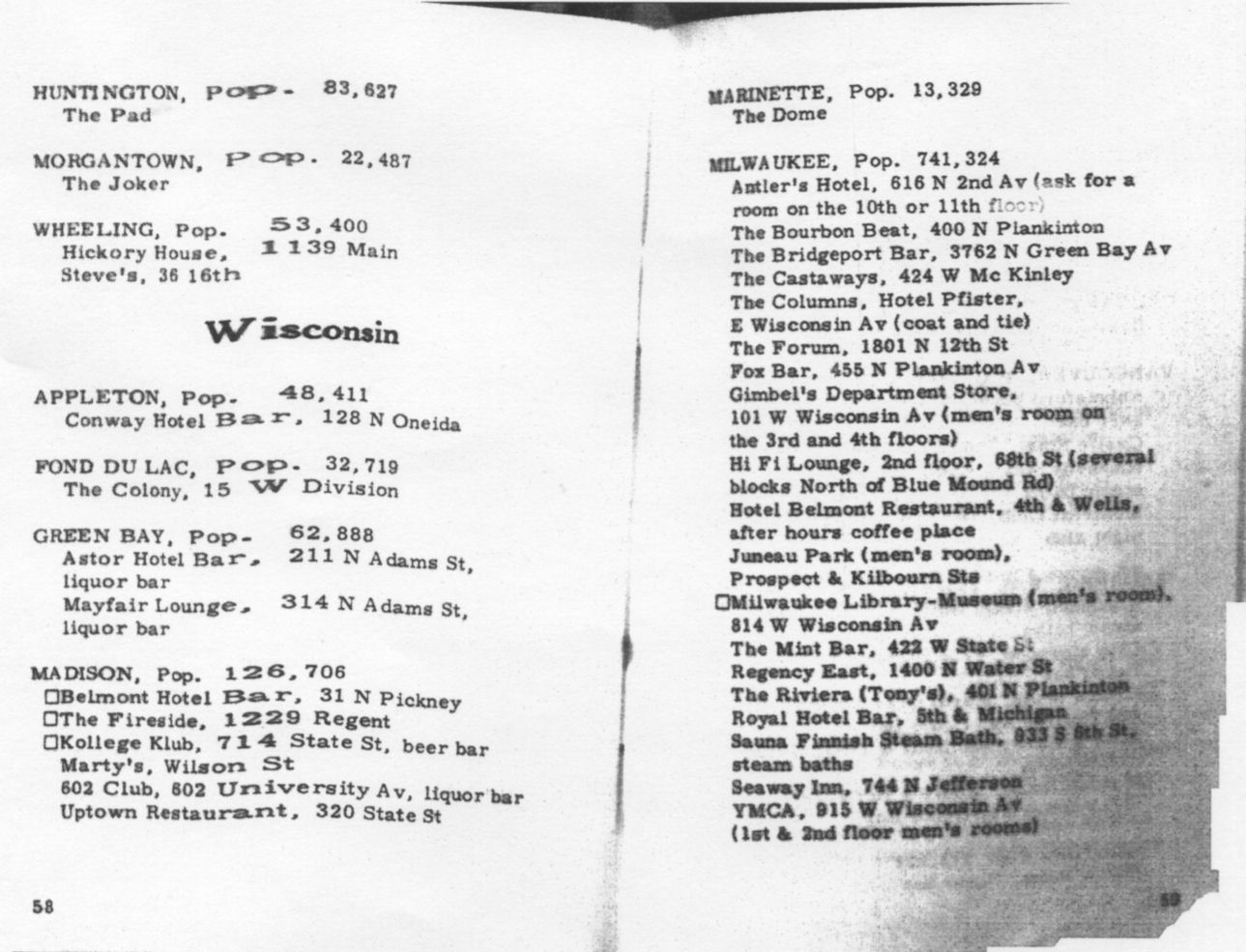 1964, "Directory 43" / Title Page Introduction / Notes: Listed as 'Hotel Belmont Restaurant' /