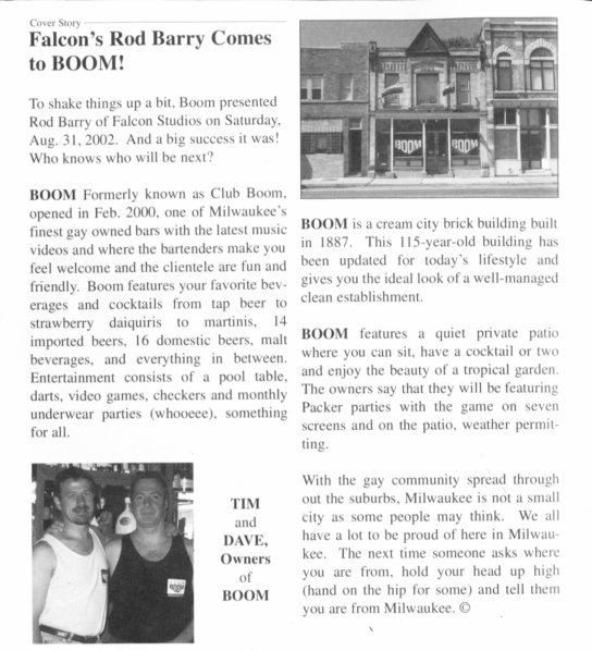 Article featuring the bar, February 2002.