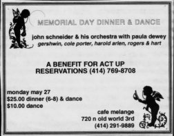 Flyer for a Memorial Day dance, 1994