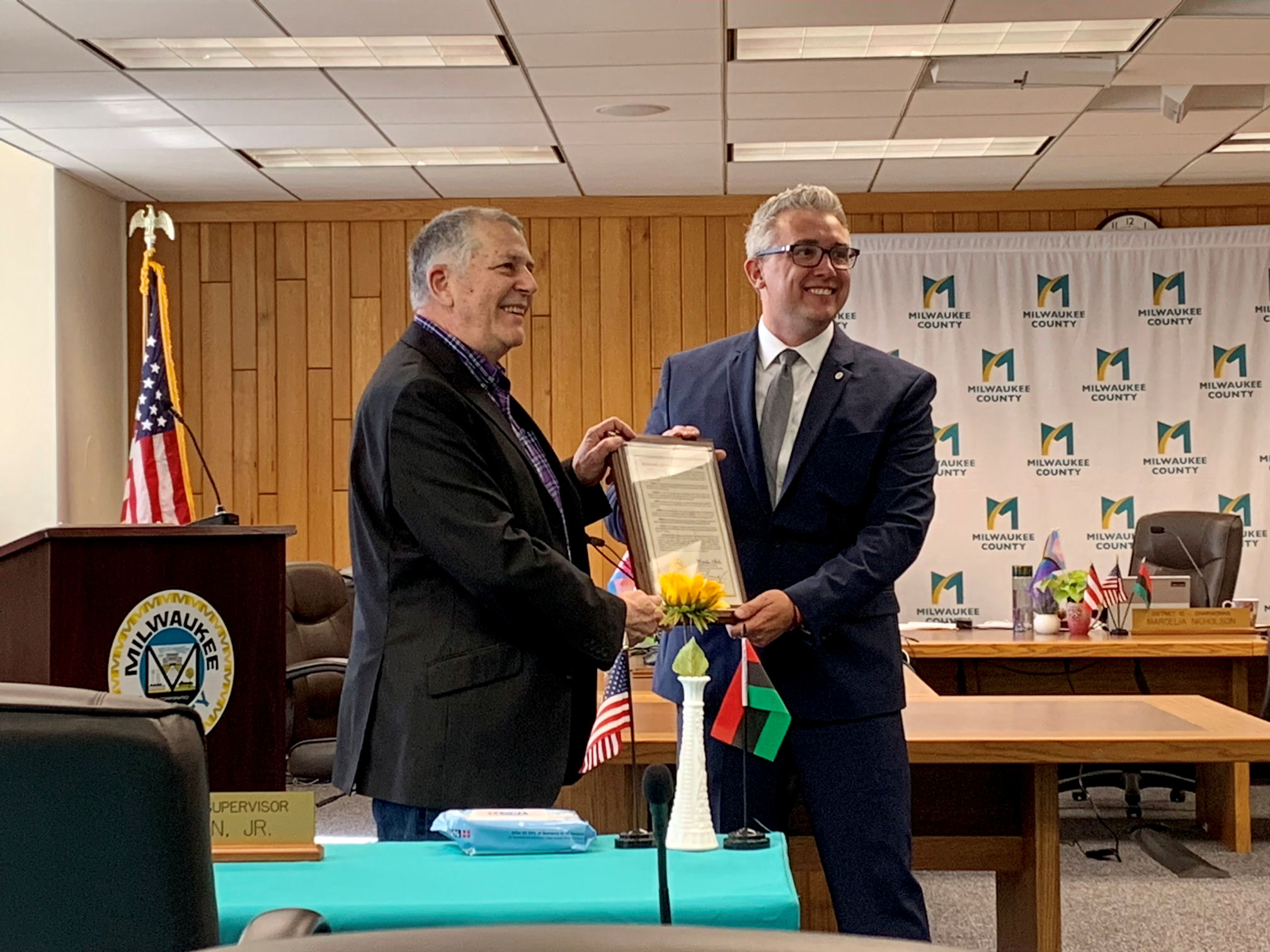 Presentation of commendation by Supervisor Peter Burgelis, June 2022