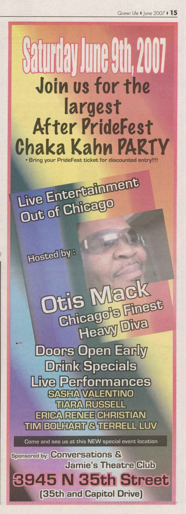 Advertisement, June 2007.