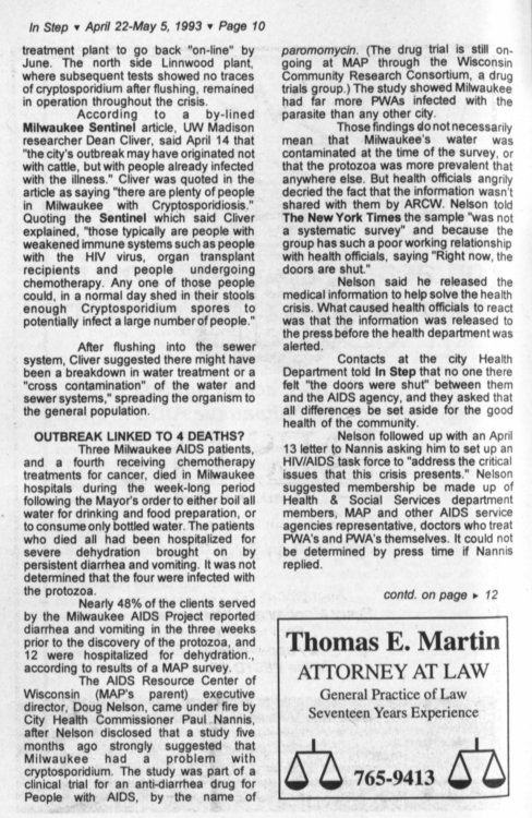 Page 2- Examination of 1993 outbreak / (In Step, vol. 10 no. 8; ? 1993)