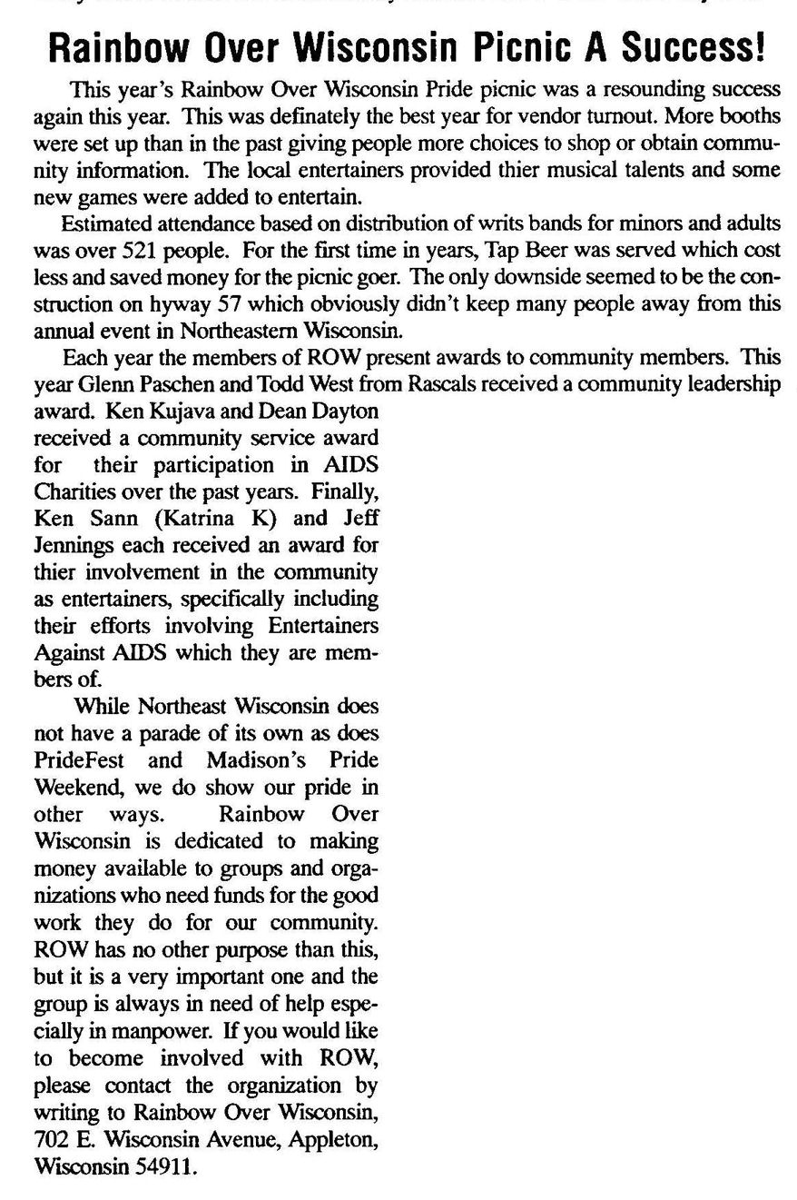 Article: ROW seeking Parade co-sponsors / Dayton elected ROW vice president / (Quest vol. 11-01, Jan. 2004) / /