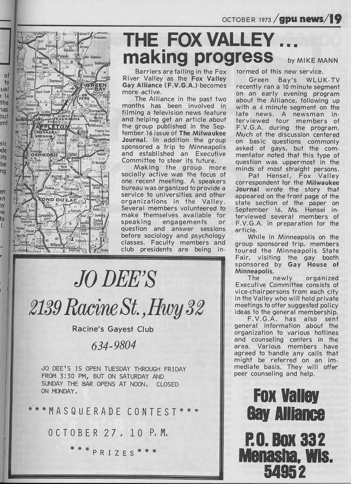 Article, October 1973 / (from GPU News, October 1973, page 19) /
