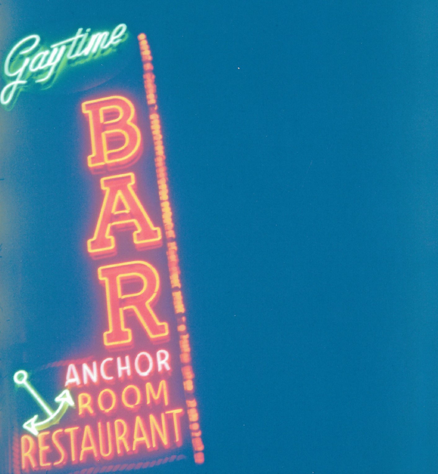The bar's outdoor neon sign