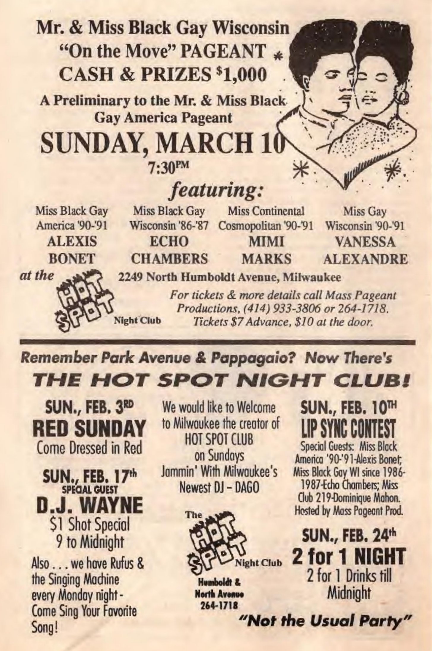 Advertisement, January 1991.