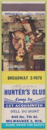 A Hunter's Club matchbook.