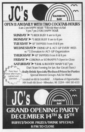 Opening advertisement, December 1990.