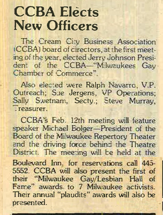 Named Grand Marshall of Pride Parade / (In Step vol 11-09, May 1994) / /