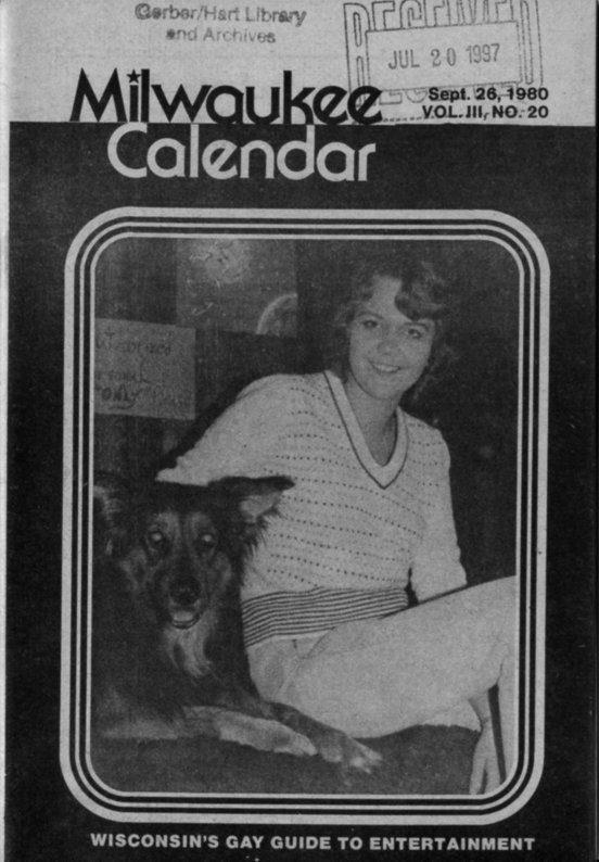 Owner and manager Karla Farr featured on a magazine cover, 1980.