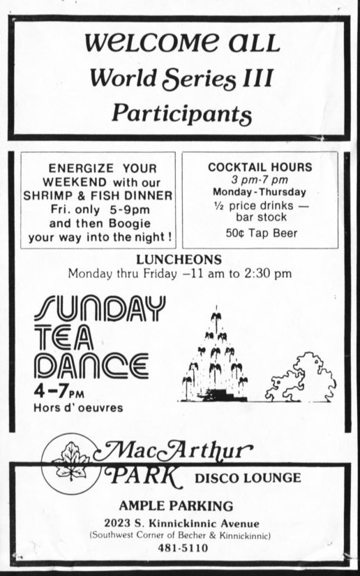 Advertisement from the August 1979 softball World Series III program.