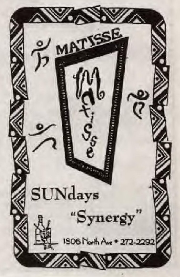 Advertisement for Matisse, June 1996.