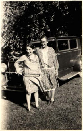 Frink (left) and Patridge with old car / (date unknown) /