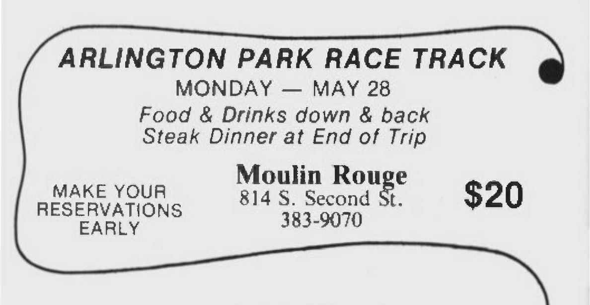 Only known advertisement, wrapping from one page to another / (Milw. Calendar v.2-33, May 1979) / /
