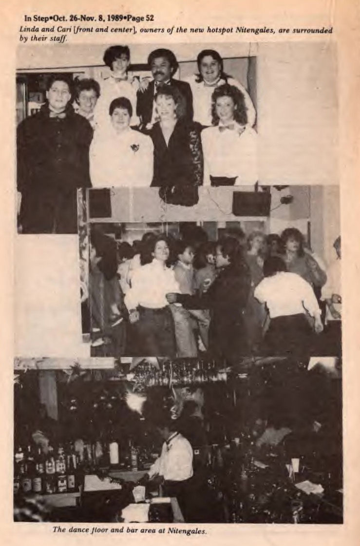 Photos of the owners, staff and dance floor, late 1989.