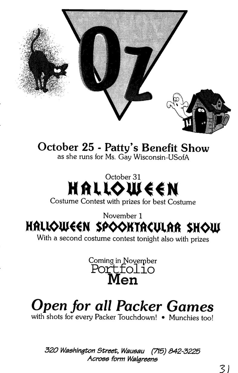Advertisement: / Miss Gay Wausau USA Pageant; / Nine Inch Males; Christmas show / (Quest vol 4 #21, Nov. 1997) / /