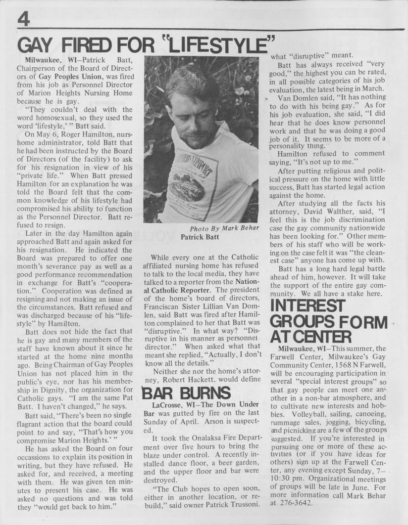 "Review 77" show at On Broadway Show Lounge as MHRA fundraiser for Patrick Batt Legal Defense Fund / (November 1977 issue of / GPU News, vol 7 no. 2)