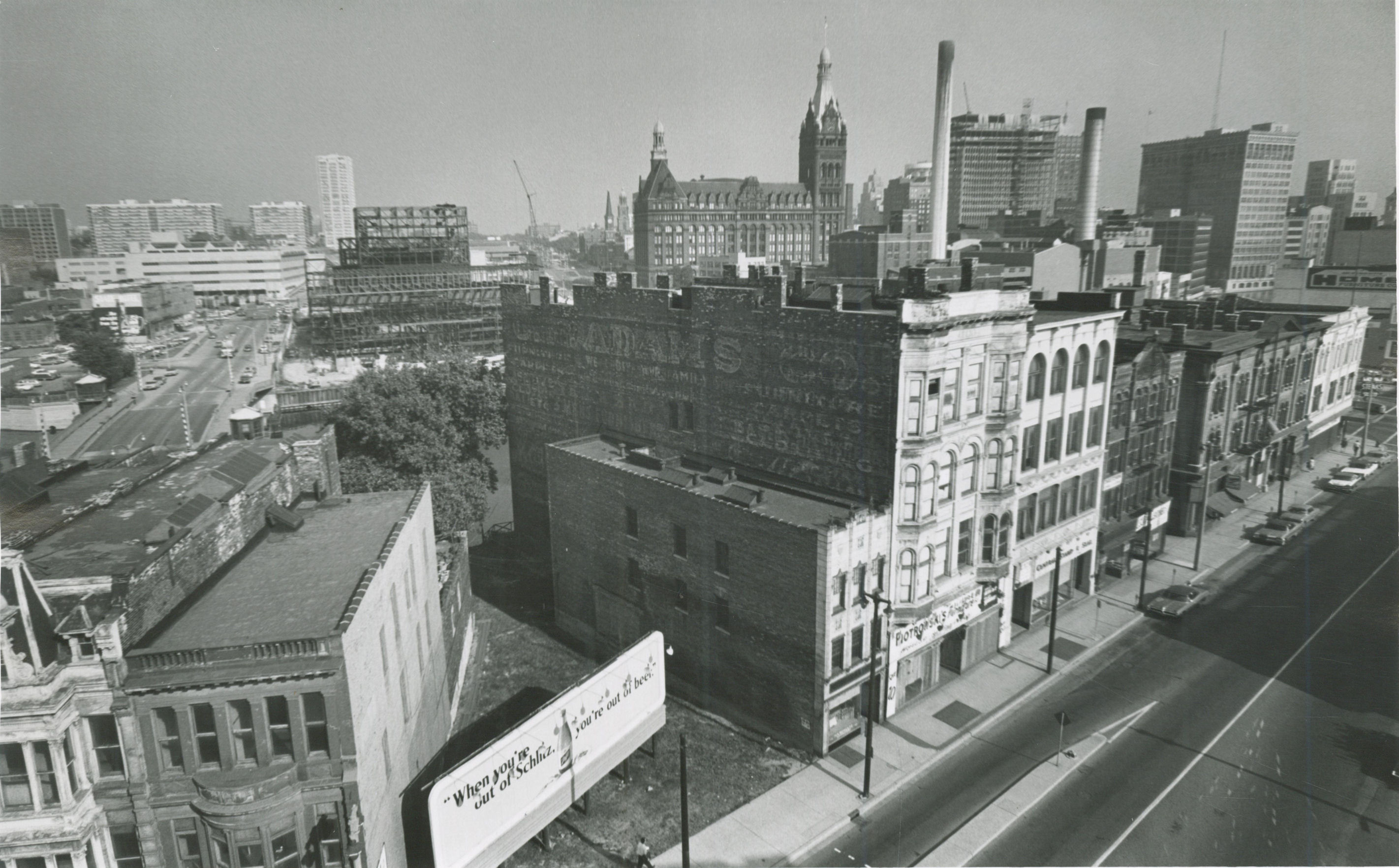 The only known photo of the short-lived 3rd Street location, looking east.