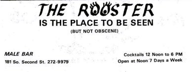 Advertisement for the Rooster, early 1971.