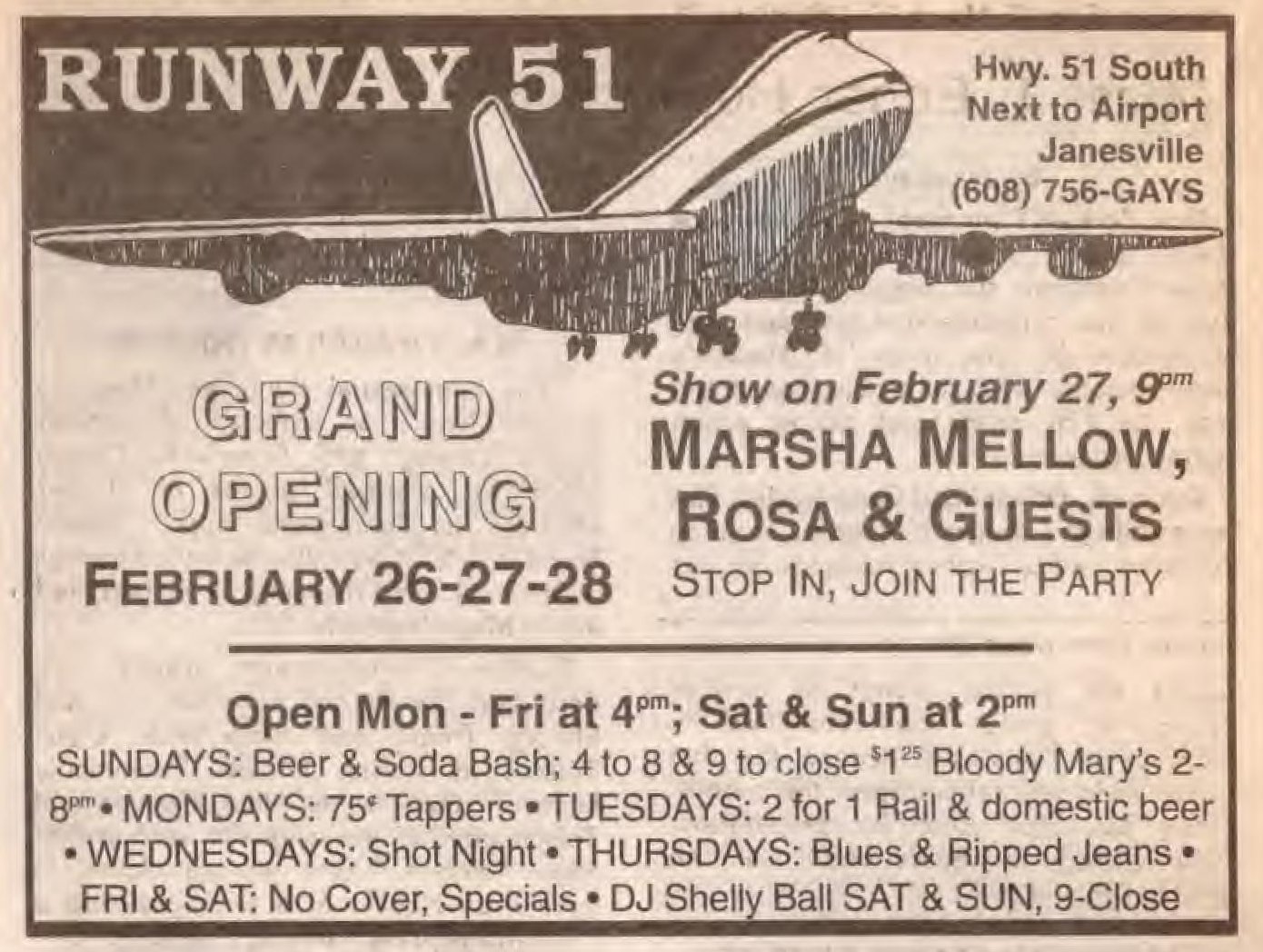Grand opening advertisement, February 1993.