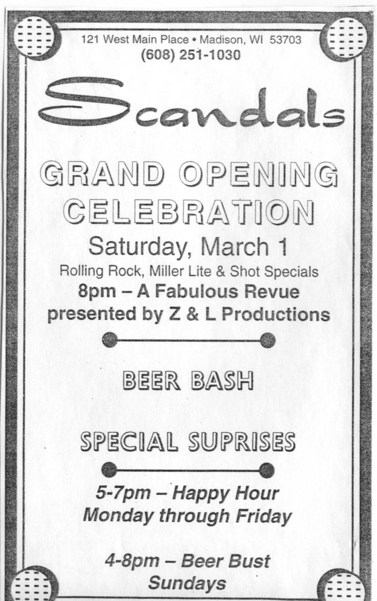 Scandals grand opening advertisement