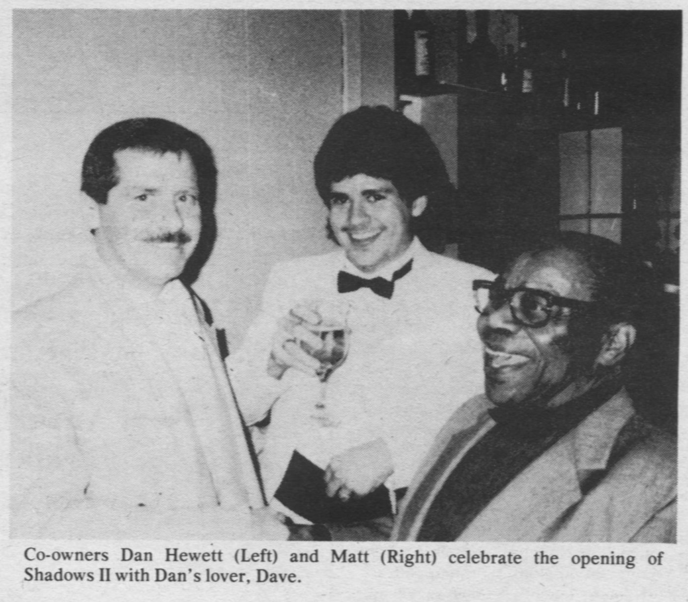 Photo of owners Dan Hewett and Matt, December 1987.