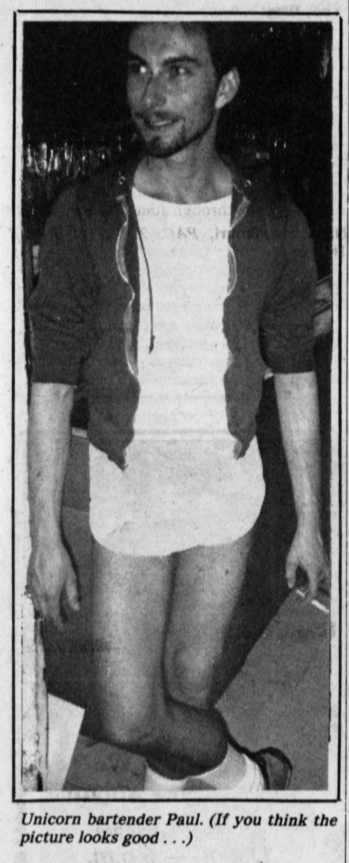 Bartender Paul, May 1984.